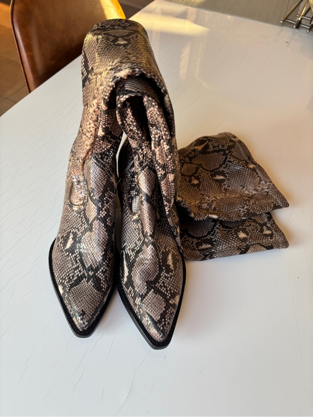 Dolce Vita Suri over-the-knee python boots - NWT